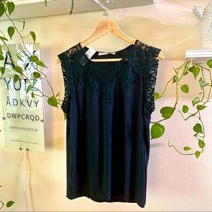 NWT Ann Taylor sleeveless Deep Green Tank size m